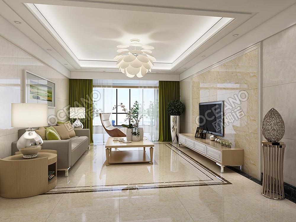 现代客厅巴塞罗那瓷砖贴图-欧神诺瓷砖效果图