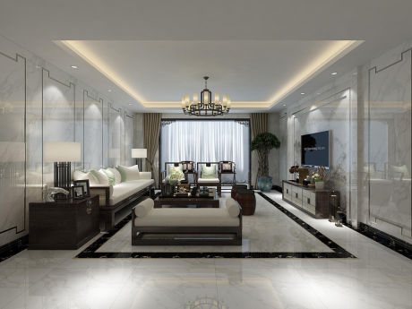 新中式客厅120㎡设计图