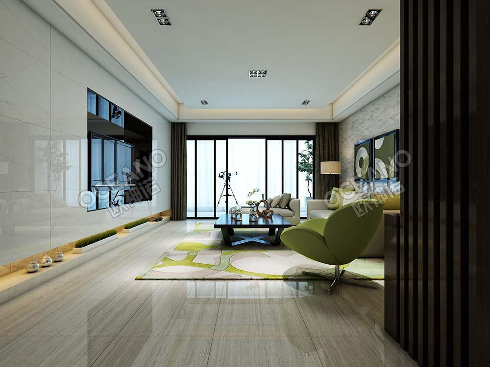 200平方现代客厅瓷砖装修效果图
