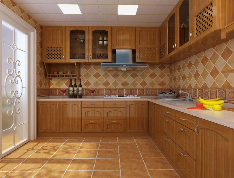 欧式厨房瓷砖装修效果图