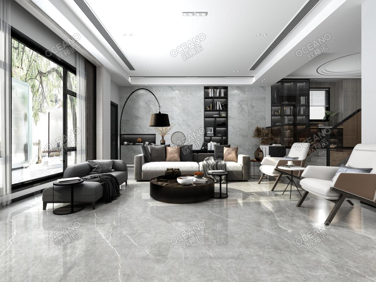 现代客厅-欧神诺瓷砖效果图