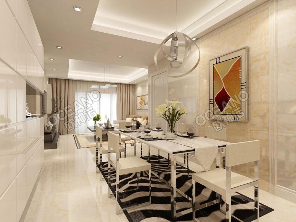 现代餐厅香槟玉抛釉砖