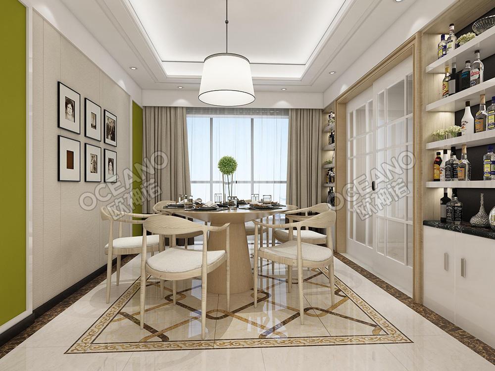 现代简约餐厅瓷砖装修效果图