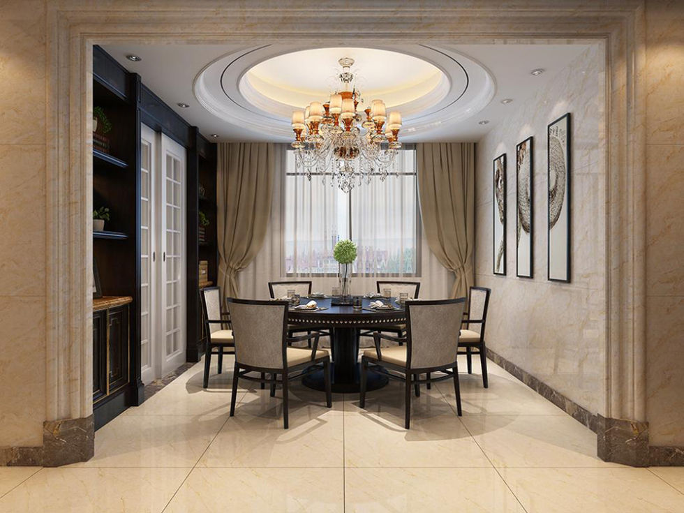 欧式餐厅抛光砖装修效果图-欧神诺瓷砖效果图