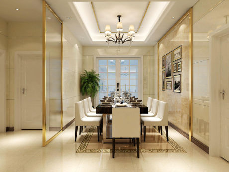 中式客厅抛釉砖贴图-欧神诺瓷砖效果图