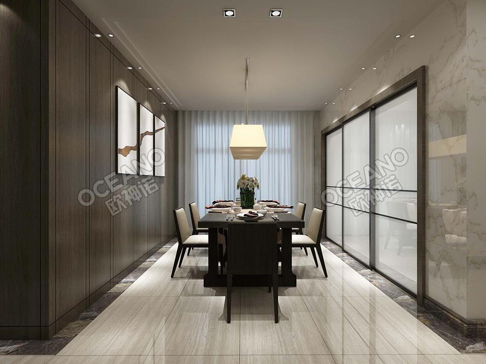 中式洋房餐厅抛釉砖装修效果图-欧神诺瓷砖效果图