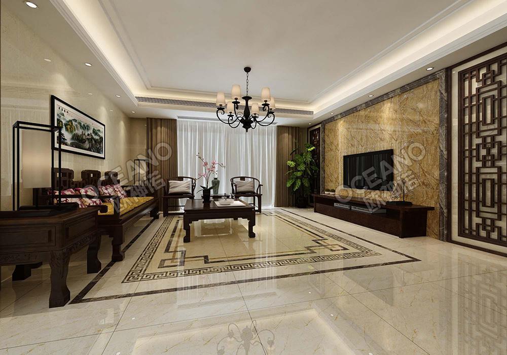 中式客厅防滑抛釉砖贴图