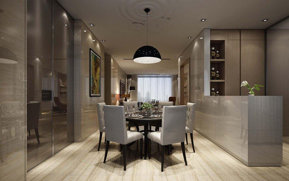 现代餐厅瓷砖装修效果图