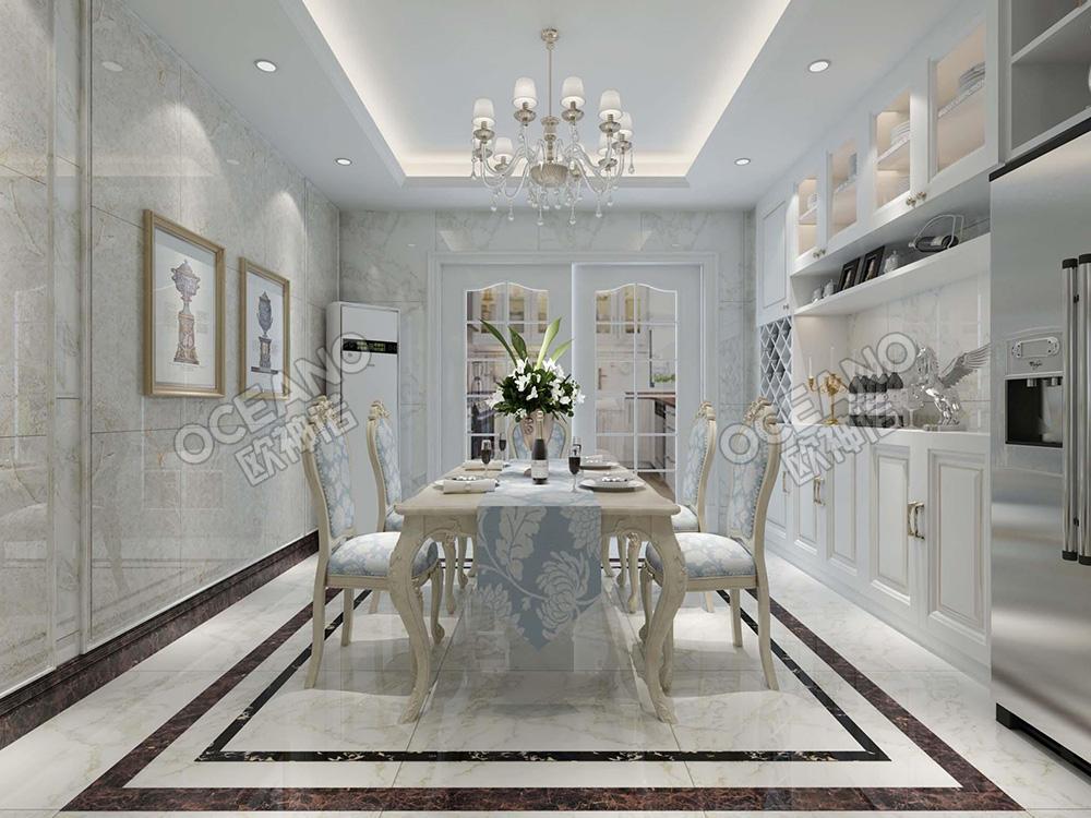 欧式餐厅瓷砖装修效果图