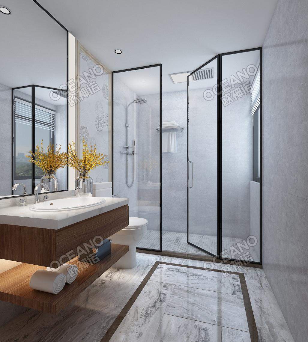 现代卫浴卡斯抛釉砖装修效果图-欧神诺瓷砖效果图