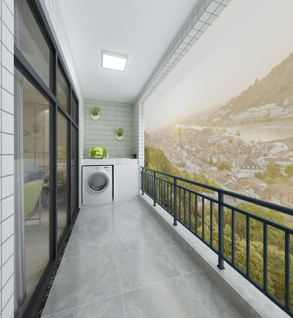 现代简约阳台-欧神诺瓷砖效果图