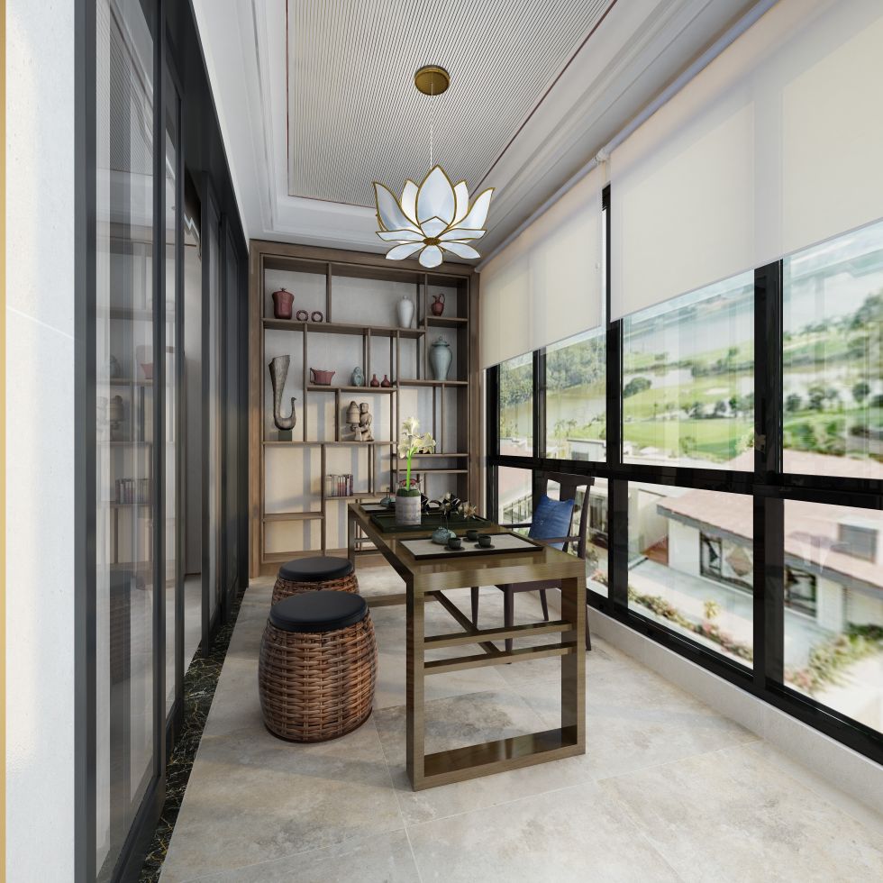 和润·城南首府 d1,d2,e1,e2,c1,c2新中式阳台-欧神诺瓷砖效果图