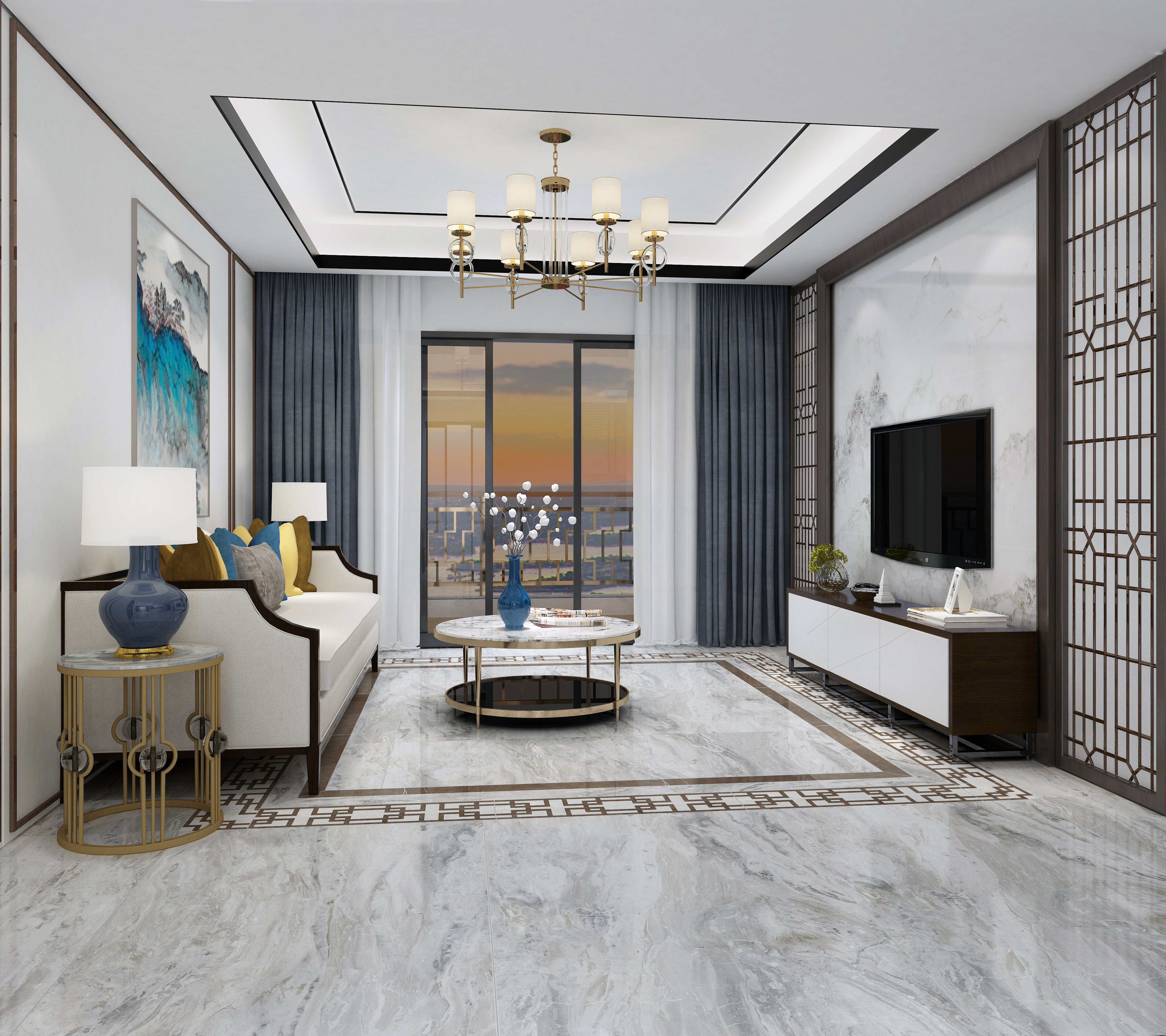 赣铁·凤凰城a1新中式客厅