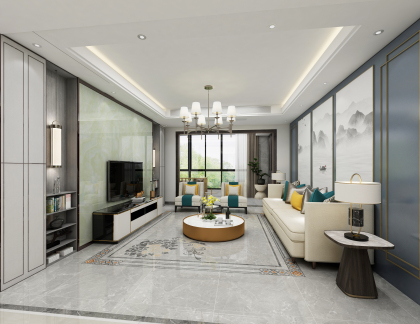 香杉湖公馆c2户型 新中式客厅