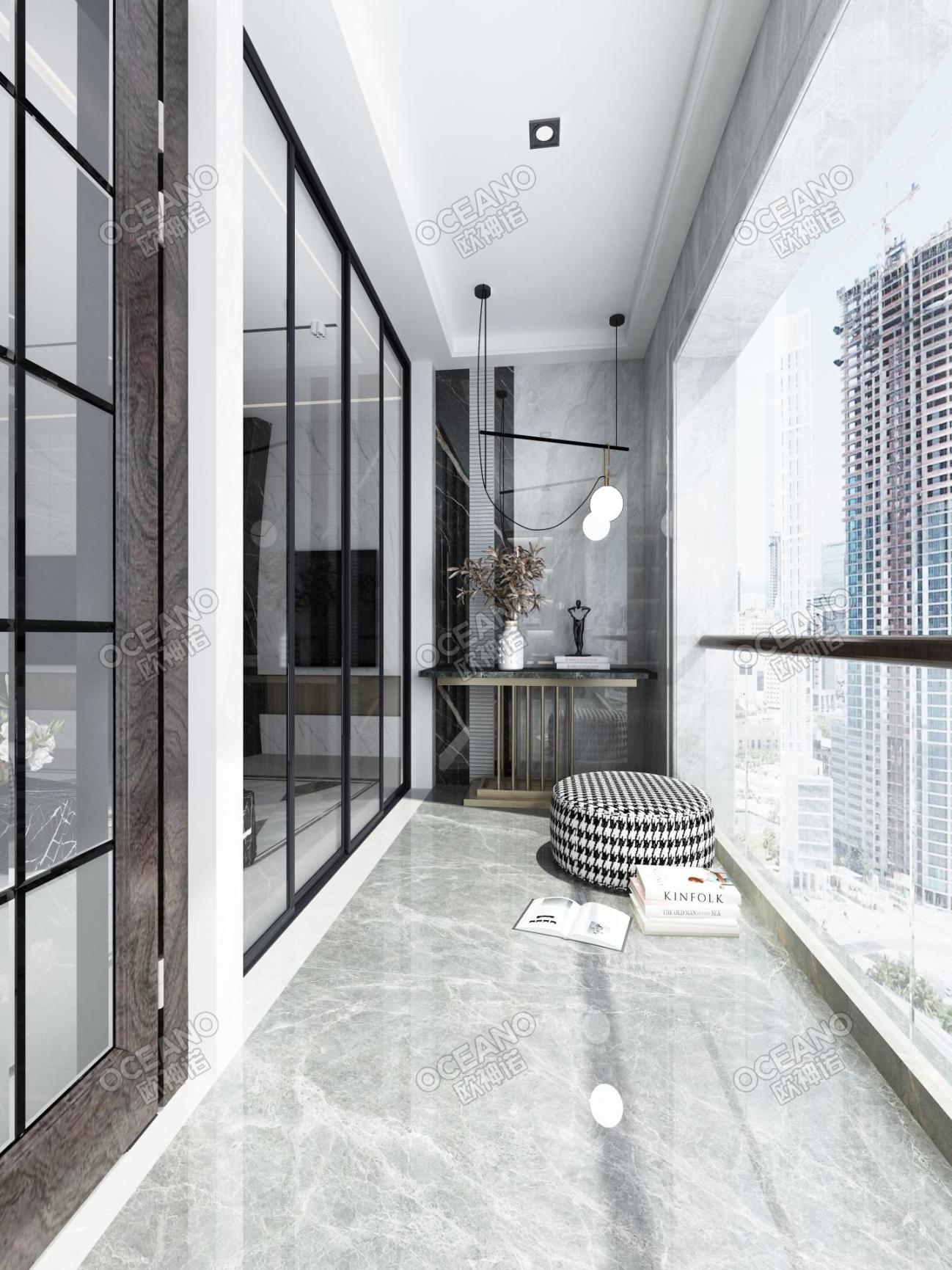 中建府16#标准层e1户型 阳台-欧神诺瓷砖效果图