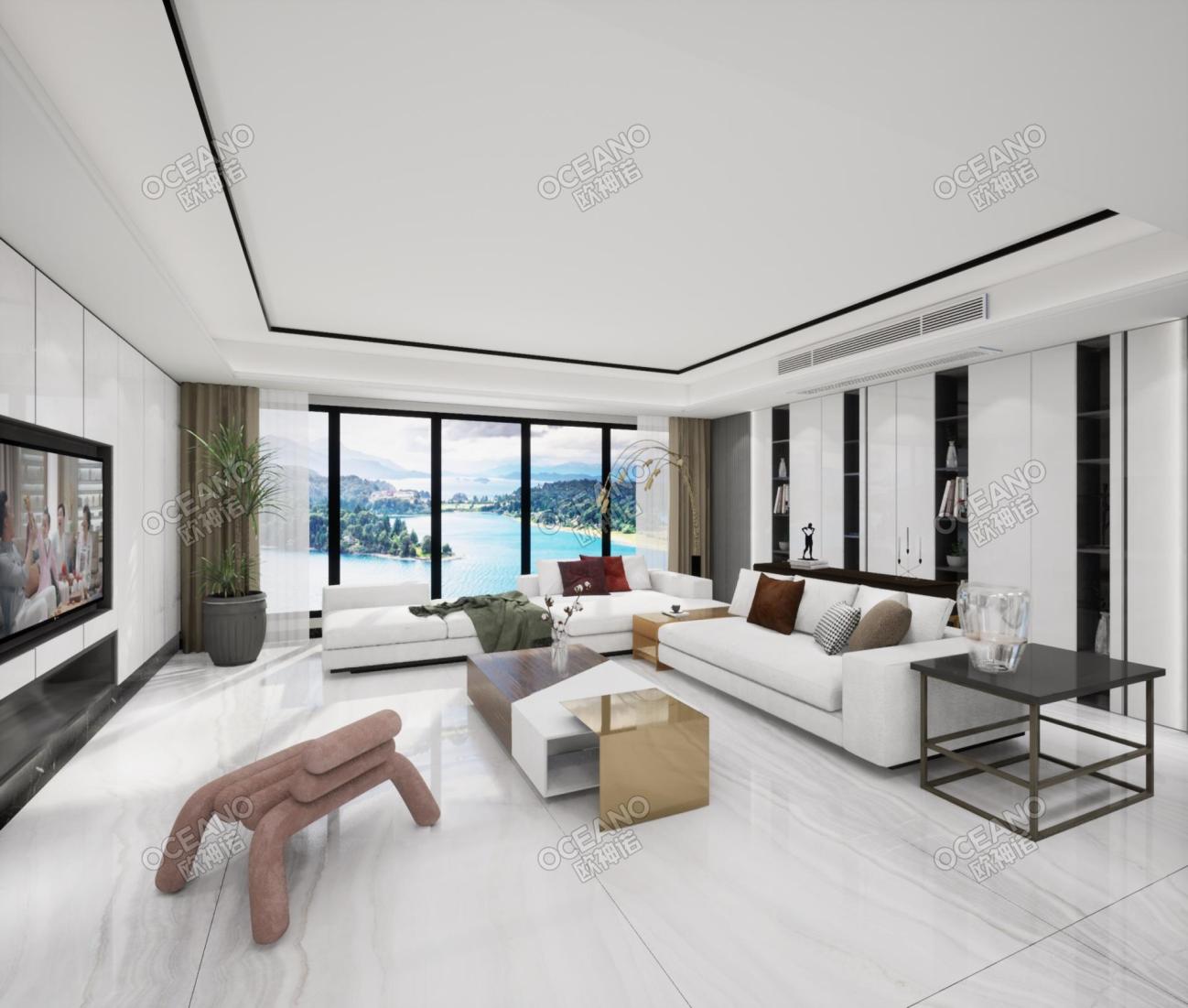 遼寧沈陽市渾南區(qū)-中海潤山府-A戶型現(xiàn)代客廳
