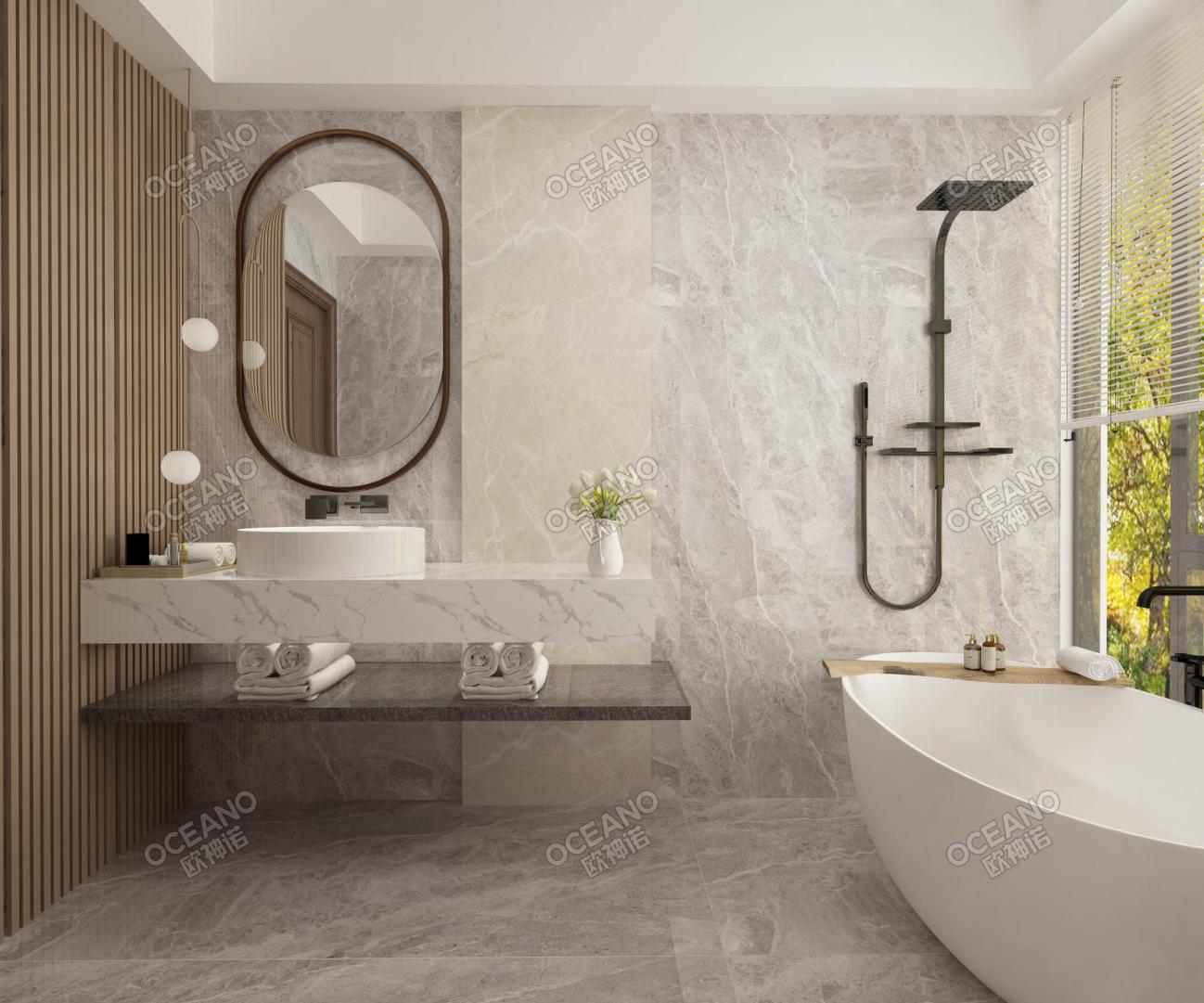 昌建荣邦望悦台-e户型现代卫浴-欧神诺瓷砖效果图