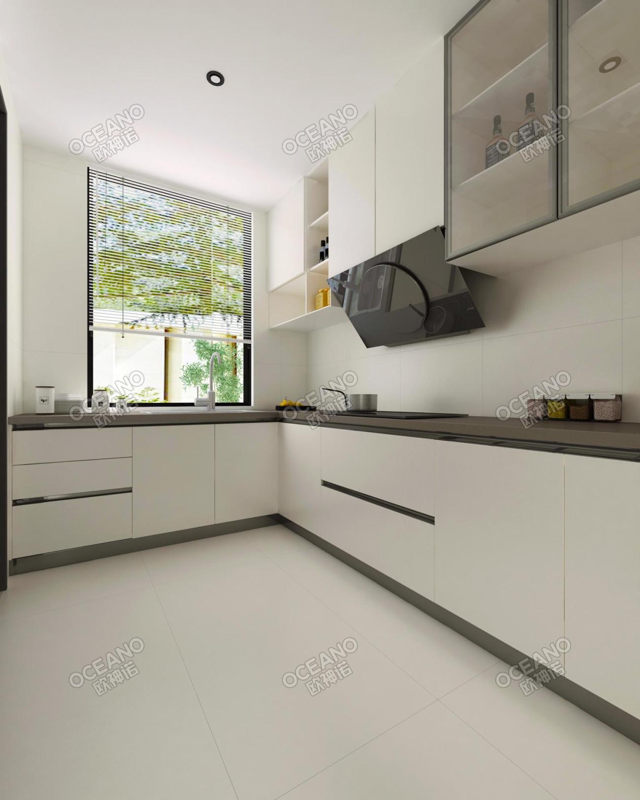 中建壹品佛山建投譽湖G3戶型奶油風(fēng)廚房